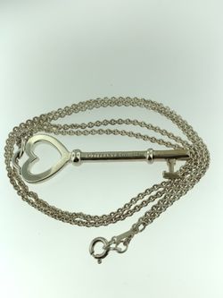 SterlingSilver Large Heart Key Pendant 18.5" Tiffany & CO