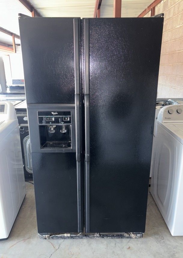 Black Whirlpool Refrigerator And Freezer