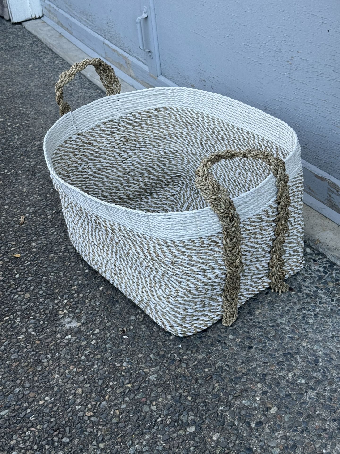White & Brown Nesting Storage Basket