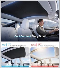 Tesla Model Y Accessories Sunshade Roof, Interior Black