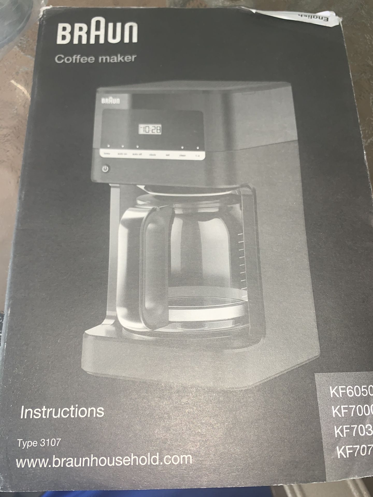 BRAND NEW IN PACKAGE BRAUN BREW SENSE TYPE 3107 COFFEE MAKER