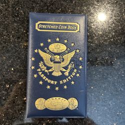 Stretched Coin Book Passport Edition Navy Blue Leather-like Cover Gold Embossing
