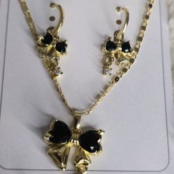Luxury Bow Knot 18K Gold-plated Water Resistant Set