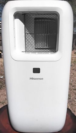 Hisense AP08CR1W is an 8,000 BTU (ASHRAE) / 5,500 BTU (DOE) ultra-slim portable air conditioner
