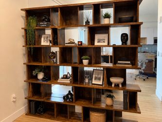 Large Wood Bookshelf Room Divider