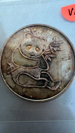 Vintage Metal Panda Engraved Coin Medallion