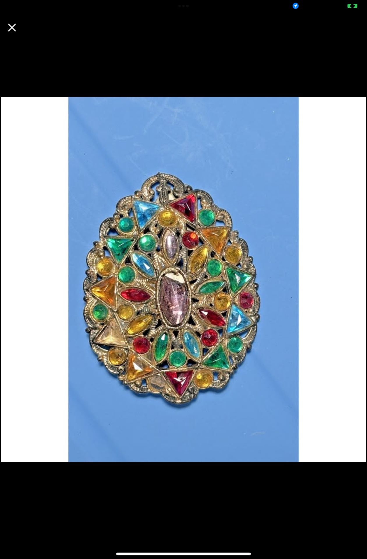 Vintage 1930s FUR CLIP/Dress Clip Art Deco/Czech Style "Fruit Salad" Colorful