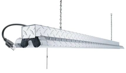 3 Lithonia Lighting 2 Light Fluorescent Hanging Light with Steel Construction Model