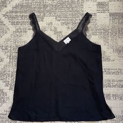 CAMI NYC  Lace  Silk Black Camisole Size Large