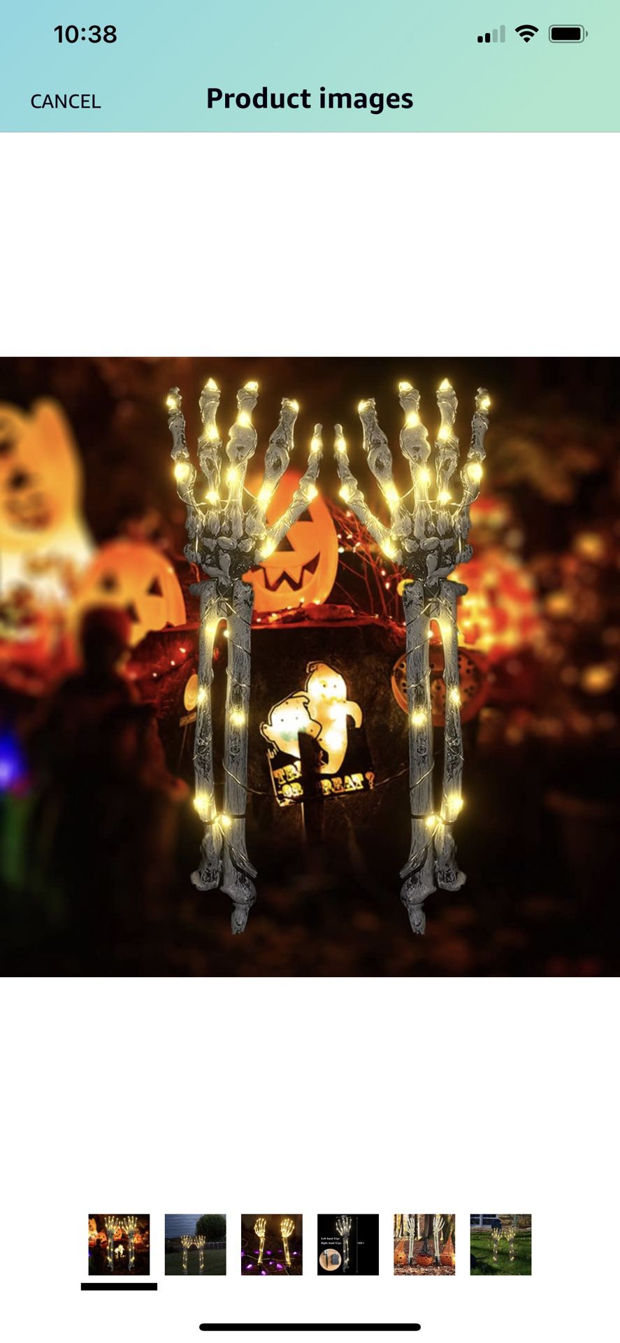 Halloween Outdoor Decorations Lighted Skeleton Arms Hand Stakes 40 LED Warm White Lights Waterproof Battery Operated Halloween Lawn Yard Garden Props 