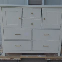 Gorgeous Tall Knotty Pine Dresser with 6 Drawers and 2 Large Open Compartments