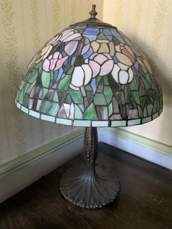 Tiffany style leaded glass lamp