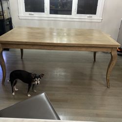 Transitional Wood Dining Table Distressed