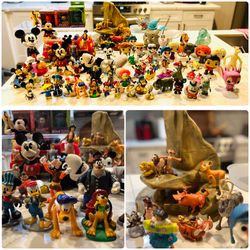 Over 80 Disney character figurines and vinyl figures.  Diverse Characters: The collection includes iconic characters such as Mickey Mouse, Minnie Mous