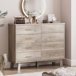 bedroom dressing table, 8-drawer wide modern style five-bucker cabinet, X-shaped stable base, wooden double-layer wardrobe, clothes storage cabinet, l