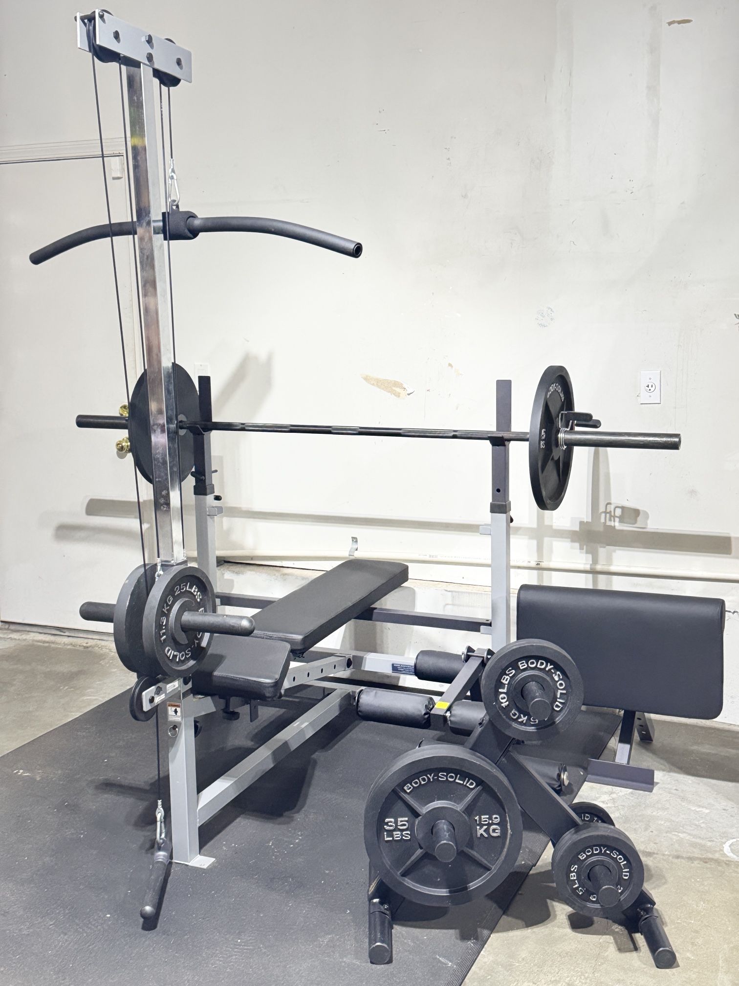 Body-Solid PowerCenter Package with 300 lbs. Weight Set, With Attachments And Floor Mat