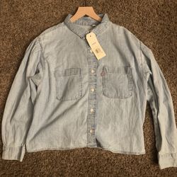 Levis Women's Kinsley Denim Utility Shirt size XL