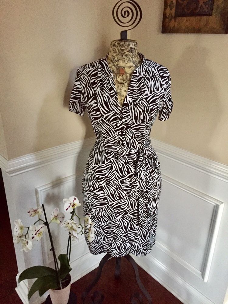 Zebra Print (Dark Brown/white) Dress - Size 6