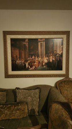 Large Framed Classical Coronation Scene Print