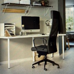 IKEA WHITE LONG DESK