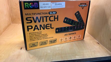 AUXBEAM AS-600 6 GANG RGB SLIM SWITCH PANEL WITH APP & REMOTE CONTROL QP011206