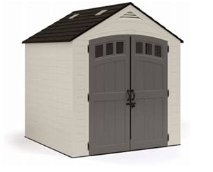 Suncast Cloverdale 7 ft. x 7 ft. Resin Horizontal Peak Storage Shed with Floor Kit