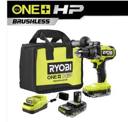 RYOBI
ONE+ HP 18V Brushless Cordless 1/2 in. Hammer Drill Kit with (2) 2.0 Ah Batteries, Charger, and Bag