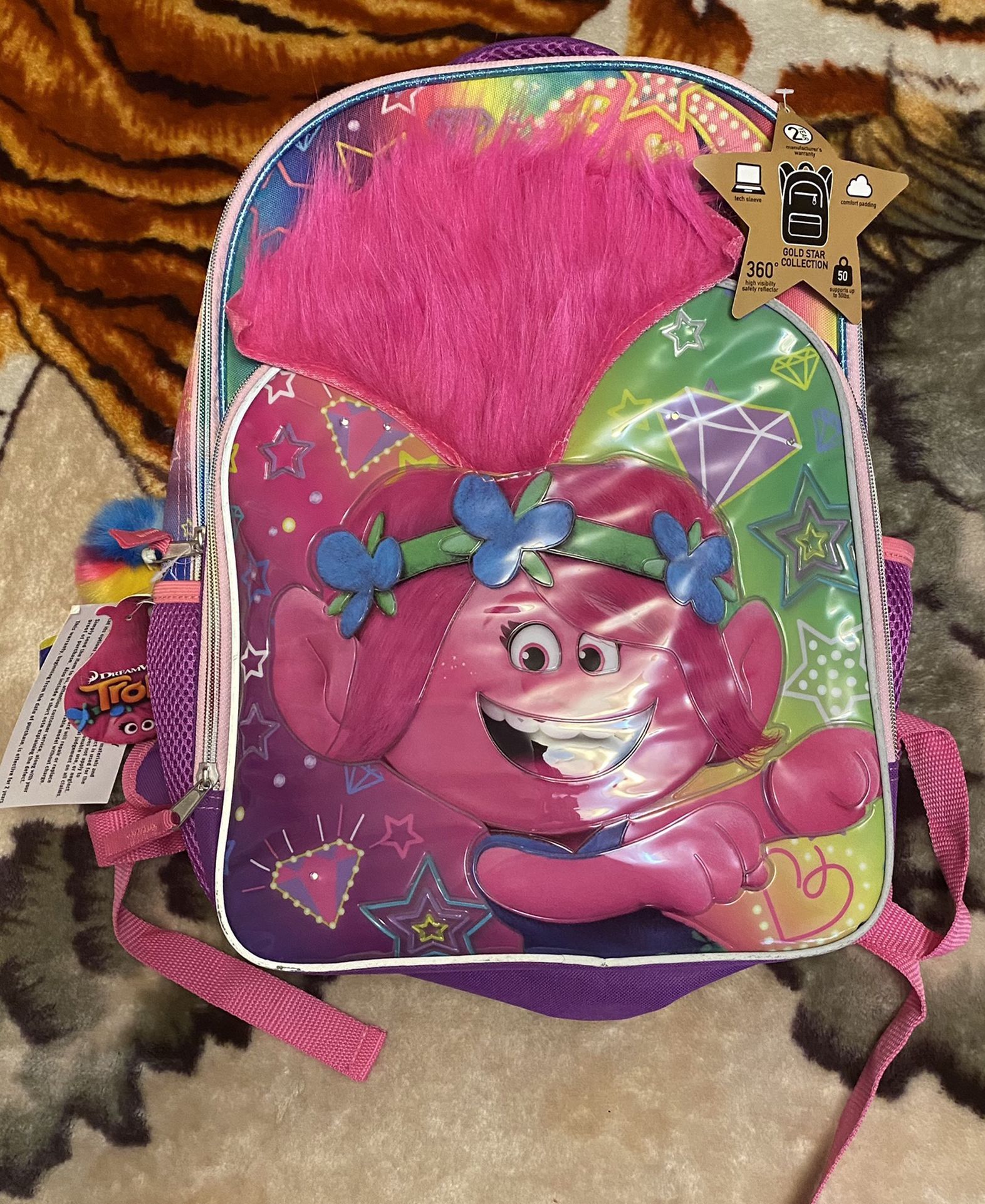 DreamWorks Trolls World Tour Poppy Girls Backpack School Laptop Book Bag 16”