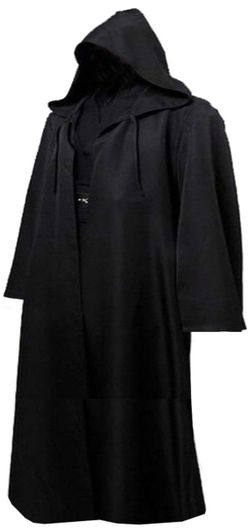 Men black Hooded Robe Cloak Costume- Halloween cosplay- size Large