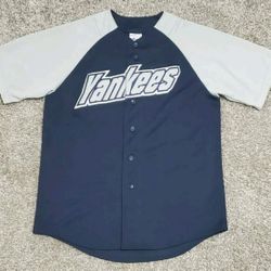 Vintage Men's Majestic New York Yankees Jersey Size L Blue Gray