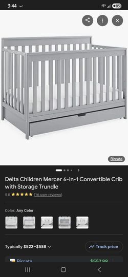 Baby crib - Delta Mercer 6-in-1 convertible crib with storage