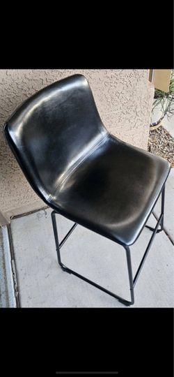 Modern Black Faux Leather Counter Stool 26” High