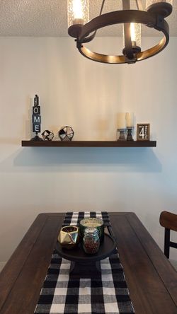 Faux Brown Wood Floating Shelf