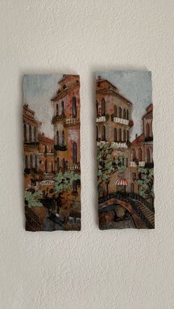 Vintage Set of 3D Textured Resin Wall Art