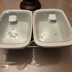 Duel Casseroles With Tea Candle Warming Rack
