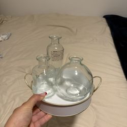 Glass Vase Flower Tray