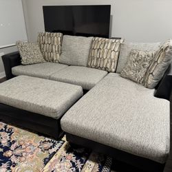Sectional Couch And Ottoman With Storage 
