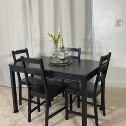 Black Ikea Jokkmokk Dining Table & 4 Chairs PERFECT FOR SMALL PLACE!