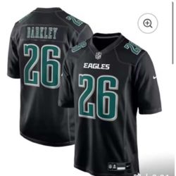 Men's Saquon Barkley Carbon Black Philadelphia Eagles Fashion Game Jersey, S To 3Xl , NWt