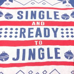 Unisex Sm Adult Single Ready to Jingle Christmas Sweater Knit Holiday Pull Over 