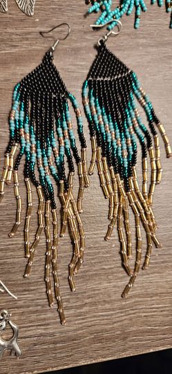 Drop Beaded Native Indian Earrings