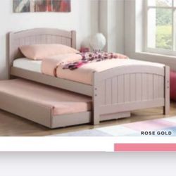 Twin Trundled Bed Frame Solid Wood New In The Box 