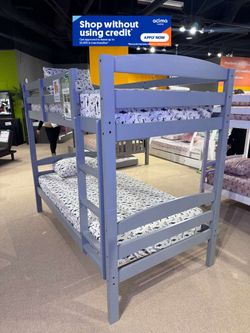 Twin/twin Size Grey Bunkbed with Orthopedic Mattress Included