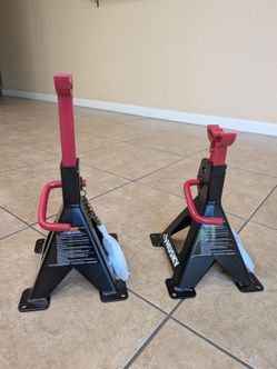 2-Ton Steel Jack Stands (4000 lbs) Ratcheting 11-17 in Anti Sink Locking Pin New