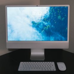 Selling my 24-inch Apple iMac (M4 chip) in Silver, purchased new in August 2025.