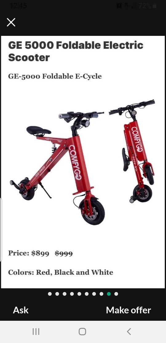 GE 5000 Foldable ELECTRIC SCOOTER
