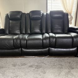 3 Piece Leather Couches 