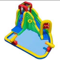 6 in 1 water park inflatable slide splash pool bounce house OP3798