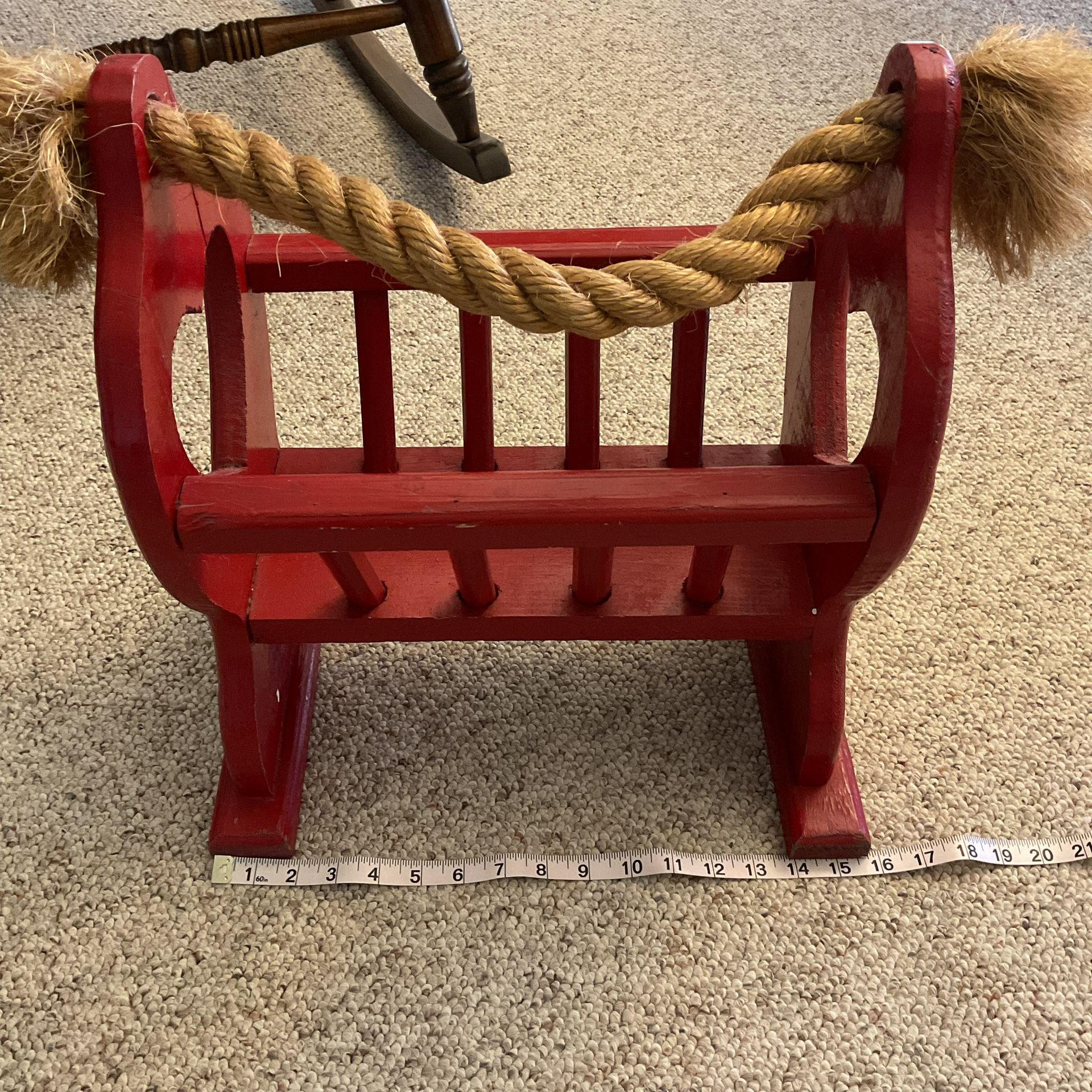 Red Wooden Rack - For Magazine, Yarn, Books Etc.