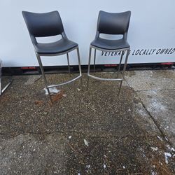 Two Premium Leather Bar Stools